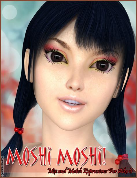 moshi moshi mix and match expressions for aiko 6 topgfx daz3d renderosity poser 3d stuff