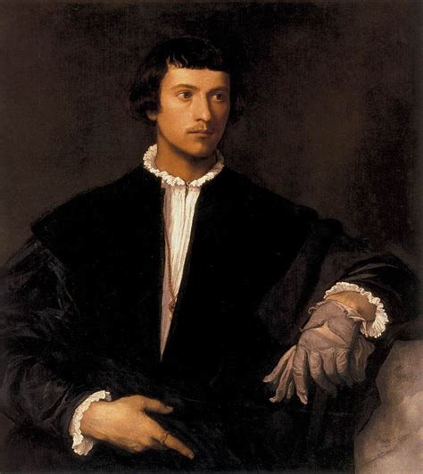 Titian Man With A Glove 1520 Painting Renaissance Portraits