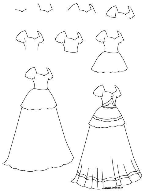 How To Draw A Dress Learn How To Draw A Princess Dress With Simple