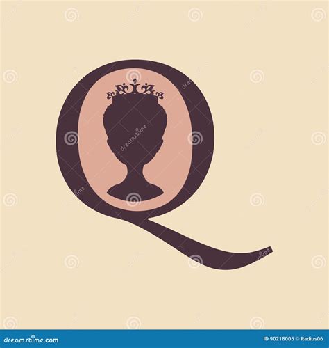 Vintage Queen Silhouette Medieval Queen Profile Cartoon Vector