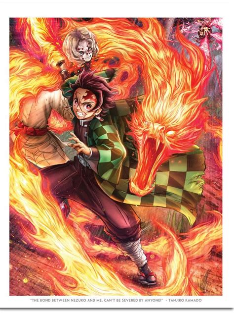 Tanjiro Kamado Flame Breathing Demon Slayer Premium Art Print In