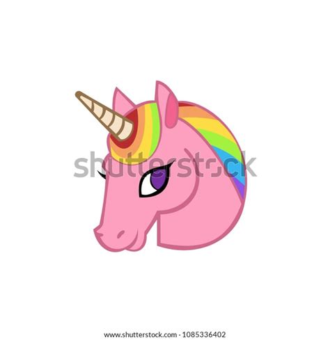 Pink Unicorn Rainbow Hair Sticker Fashion Stock Vector Royalty Free