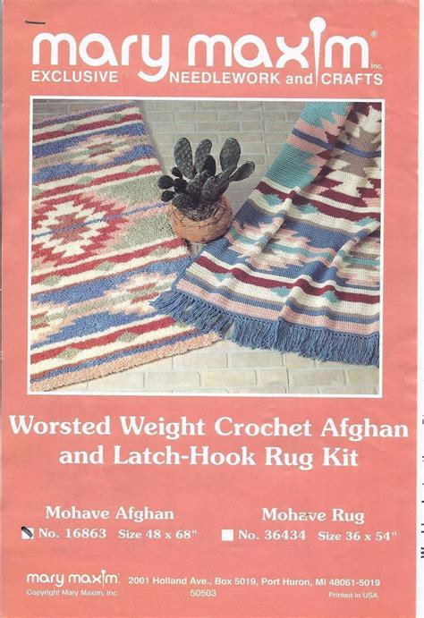 Rare~mohave Indian Afghan Crochet Pattern~mary Maxim Crochet Afghan