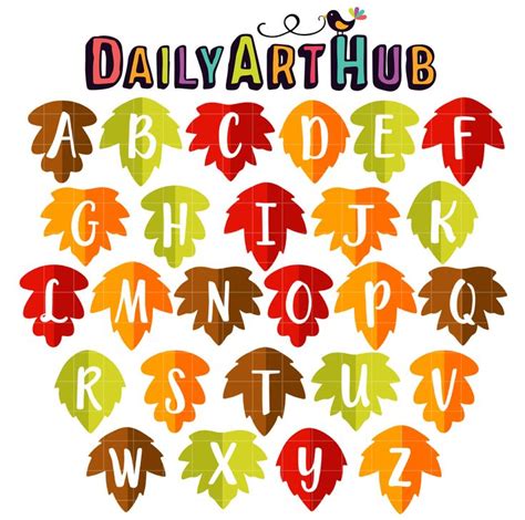 Falling Leaves Alphabet Clip Art Set Daily Art Hub Graphics