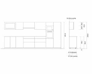 Zócalo para usar de rodapié de cocina fabricado en aluminio liso mate y una altura estándar de 14,5 cm. Las alturas de trabajo en la cocina - Grupo Inara