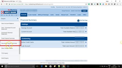 Feb 06, 2012 · all my credit cards paid through neft and closed credit card online. How to check Recurring Deposit RD Summary through HDFC Net Banking - YouTube