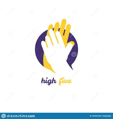 Simple And Fun Logo Of High Five Hands Stock Vector Illustration Of