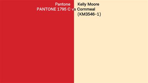 Pantone 1795 C Vs Kelly Moore Cornmeal Km3546 1 Side By Side Comparison