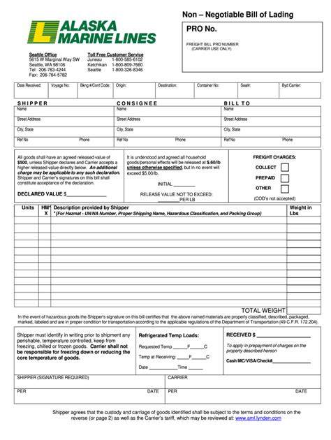 Aml Bill Of Lading Fill Out Sign Online Dochub