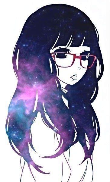 Galaxy Cute Purple Hair Anime Girl