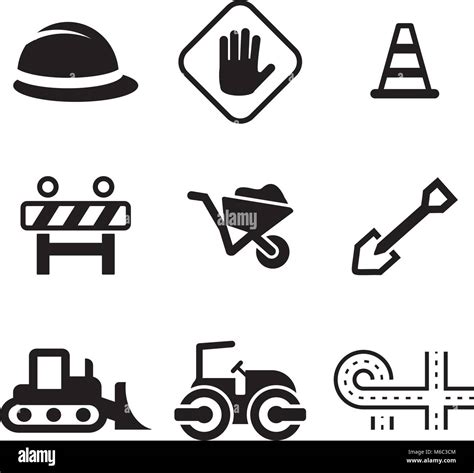 Road Construction Icons Stock Vector Image And Art Alamy