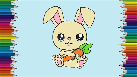 How To Draw A Bunny Cute And Easy Cartoon Rabbit Drawing Step By Step