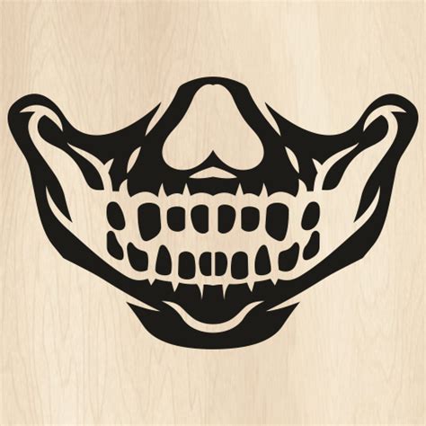 Teeth On The Skull Face Mask Svg Skull Face Mask Png