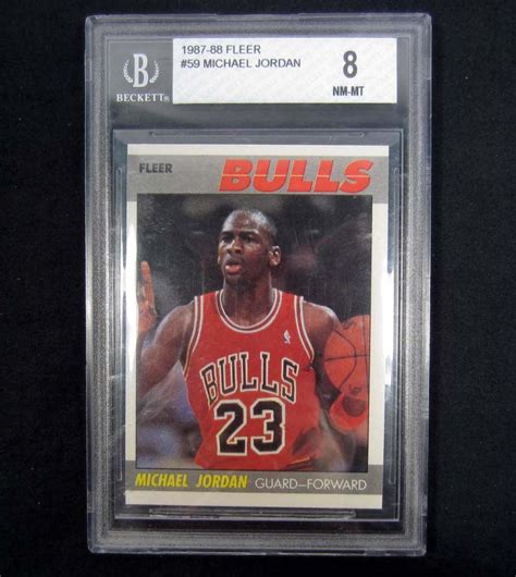 In fact, it's one of the company's highest volume searches of any kind. 1987-88 FLEER NO. 59 MICHAEL JORDAN BASKETBALL CARD - BECKETT 8 NM-MT