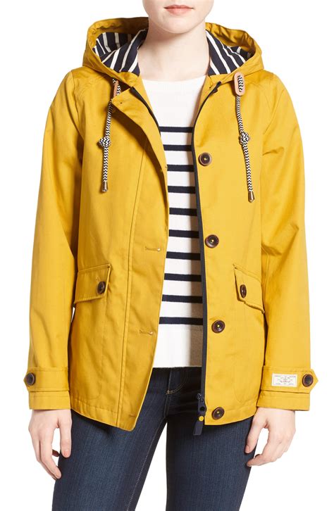 Joules Cotton Right As Rain Waterproof Hooded Jacket In Yellow Lyst