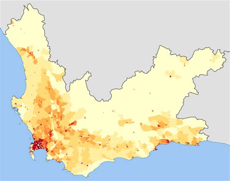 Population Density Map Of Western Cape South Africa 2011 Map