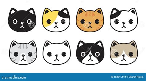 Cat Vector Icon Kitten Breed Calico Logo Symbol Cartoon Character