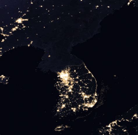 With comprehensive destination gazetteer, maplandia.com enables to explore north korea through detailed satellite imagery — fast and easy as never before. File:Korea at night.png - Wikimedia Commons