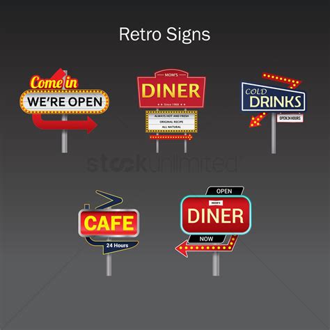 Retro Sign Vector At Collection Of Retro Sign Vector
