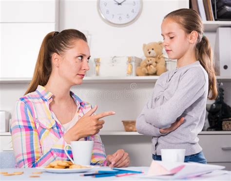 Young Mother Scolding Her Daughter Stock Photo Image Of Mature