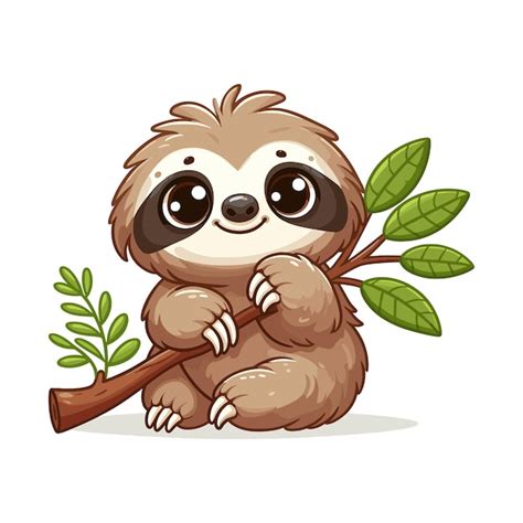 Premium Vector Cute Sloth Cartoon Vector On White Background