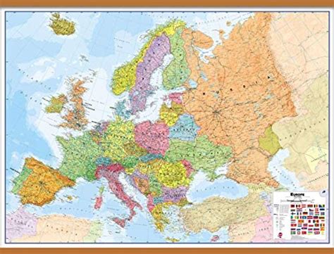 Maps International Large Political Europe Educational Wall Map Poster