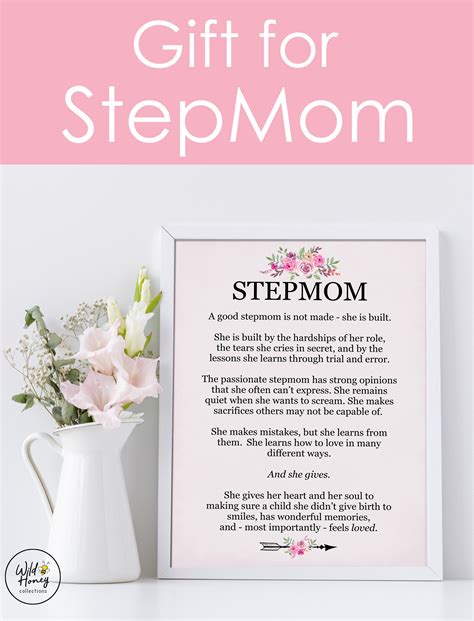 Stepmom Inspirational T T For Stepmother Printable Wall Decor 4 Sizes Card Instant