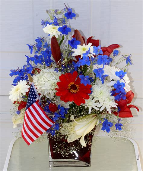 Arranging Red White And Blue Flowers Sowing The Seeds