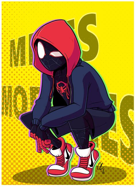 How To Draw Miles Morales Spider Man Into The Spider Verse Drawing