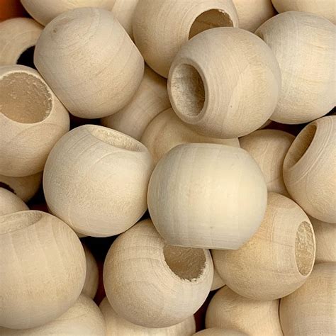 20mm Wholesale Unfinished Wood Beads Craftysticks