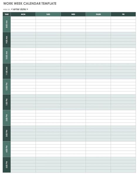 Weekly Calendar Template Excel Mt Home Arts