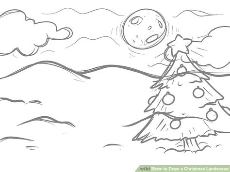 How To Draw A Christmas Landscape 12 Steps With Pictures