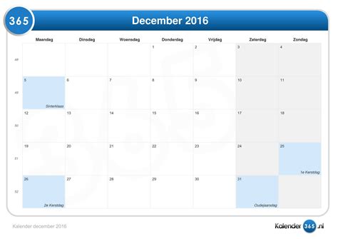 Kalender December 2016