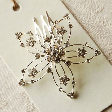 Vintage Style Flower Hair Comb By Highland Angel