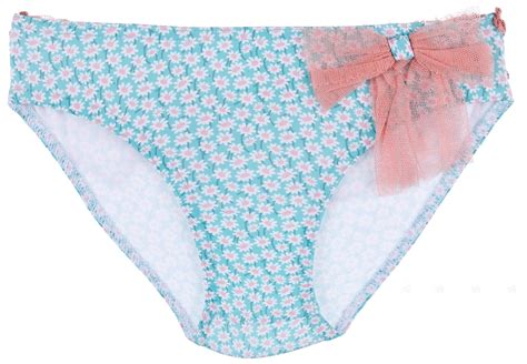 Maricruz Moda Infantil Girls Floral Print Bikini Bottoms And Coral Pink