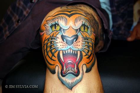 New School Tiger Tattoo By Jim Sylvia