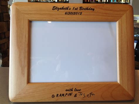 Laser engraved picture frame with actual personal signatures - $35 www