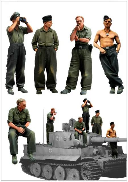 135 Scale Resin Model Figures Kit Ww2 Big Set German Panzer Crew