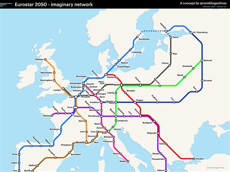 Oc European High Speed Rail Network My Dreamy Map For An Integrated