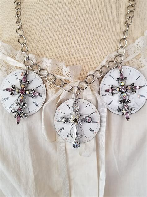 Cross Necklace For Her Spiritual Jewelry Watch Necklace Etsy Cross