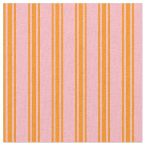 Light Pink And Dark Orange Colored Stripes Fabric Zazzle