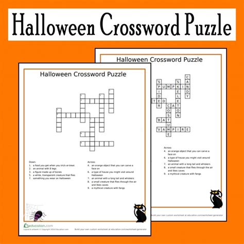 Halloween Crossword Puzzle Printable Printable World Holiday