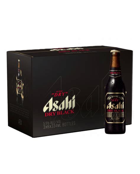 Asahi Super Dry Black 55 Alc 18 X 334ml Shortys Liquor