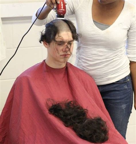 forced haircut low fade haircut buzzed hair bald hair shaved head buzz cut bench press