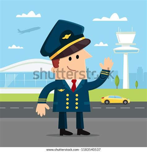 Airline Pilot Waving Stock Vector Royalty Free 1183540537 Shutterstock