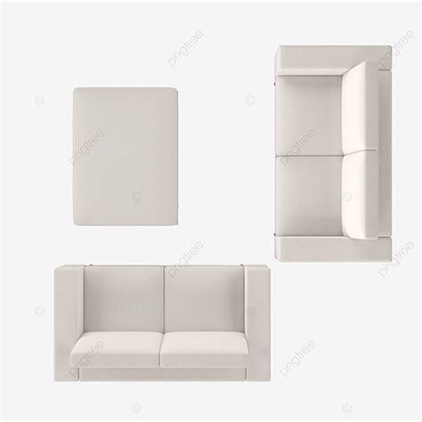 Top View Furniture Sofa White Transparent Modern Furniture Living Room