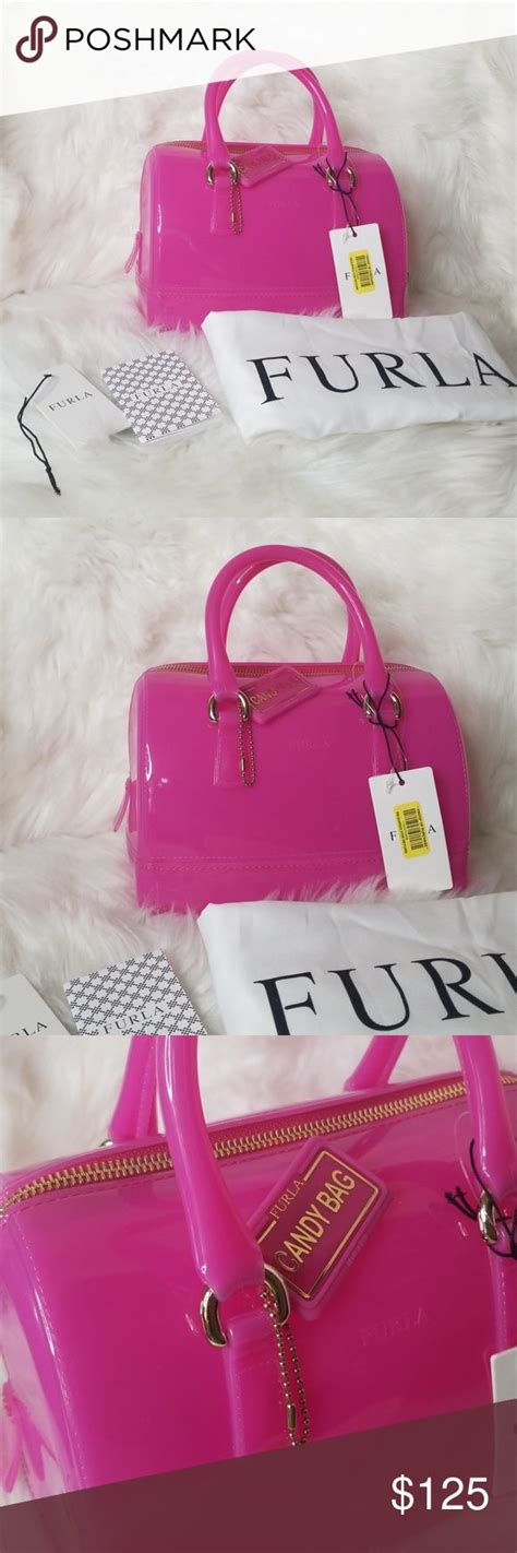 Nwt Furla Candy Jelly Fuchsia Hot Pink Bag Italy Hot Pink Bag Pink