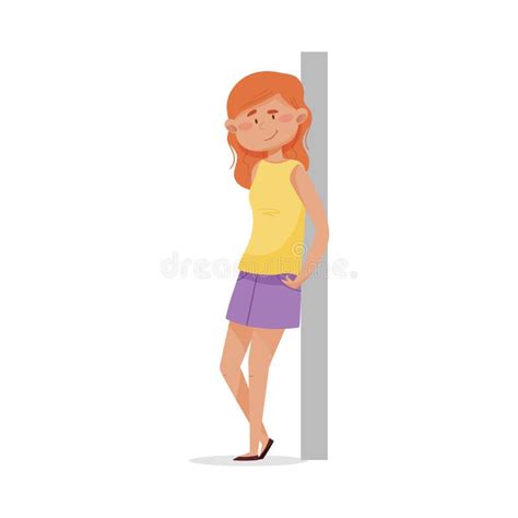 Woman Leaning Against Wall Stock Illustrations 87 Woman Leaning