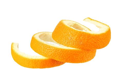 Fresh Orange Peel Isolated On White Background Stock Image Image Of