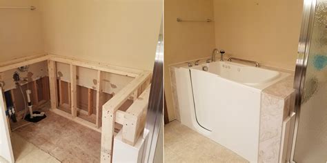 left hand theratub before and after installation bathtub alcove bathtub installation